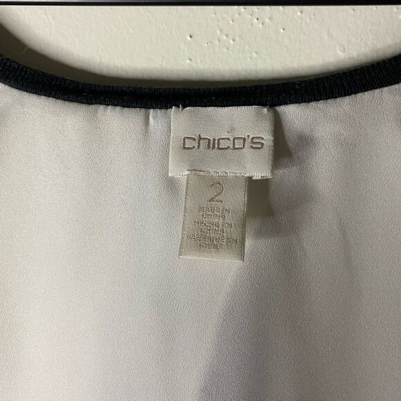 Chico’s Split Back Black & White Cardigan Sweater - Picture 4 of 10